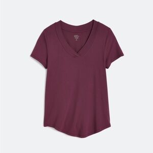 Market & Spruce Erin Overlap Deep Purple V-Neck Tee.  NWT.  Size XL